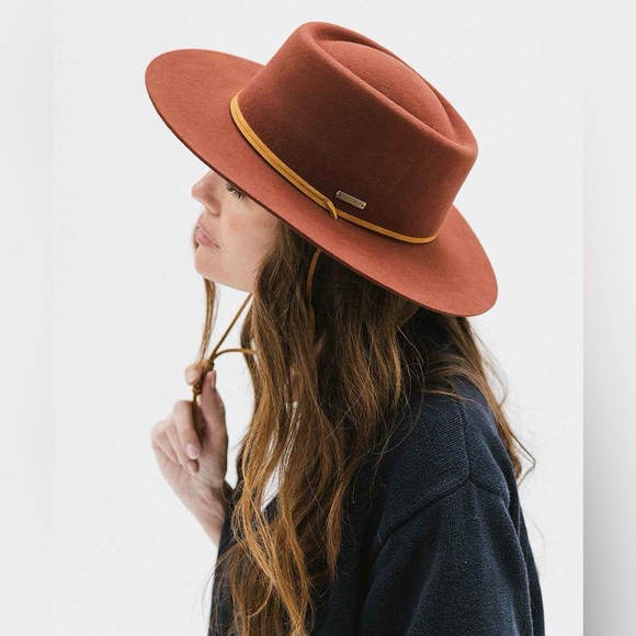 GIGI PIP Burnt Orange Wren Wide-Brim Fedora with Tan Trim - Picture 4 of 13